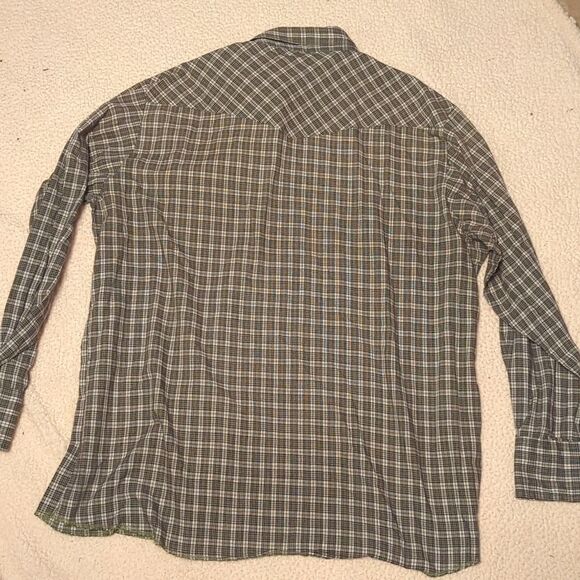 Vintage '90s style western super thin plaid Wrangler pearl snap 2XL - Picture 2 of 8